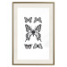 Wall Poster Five Butterflies - black and white composition with winged daytime insects 116944 additionalThumb 19