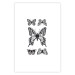 Wall Poster Five Butterflies - black and white composition with winged daytime insects 116944 additionalThumb 25