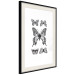 Wall Poster Five Butterflies - black and white composition with winged daytime insects 116944 additionalThumb 2