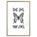 Wall Poster Five Butterflies - black and white composition with winged daytime insects 116944 additionalThumb 20