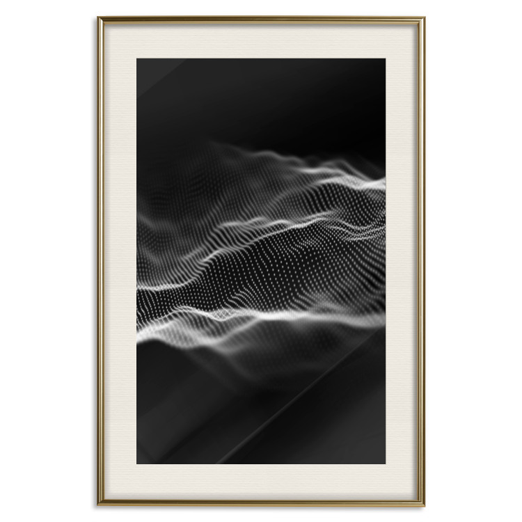 Poster Sound Stabilizer - simple black and white composition in musical waves 117344 additionalImage 19