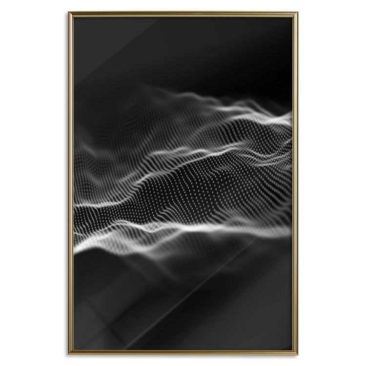 Poster Sound Stabilizer - simple black and white composition in musical waves 117344 additionalImage 20