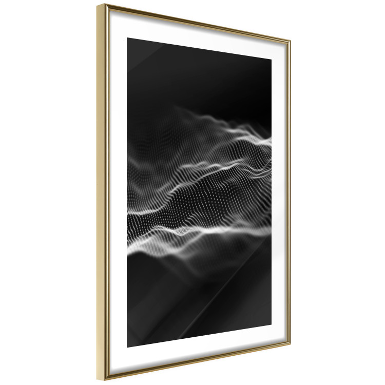 Poster Sound Stabilizer - simple black and white composition in musical waves 117344 additionalImage 8
