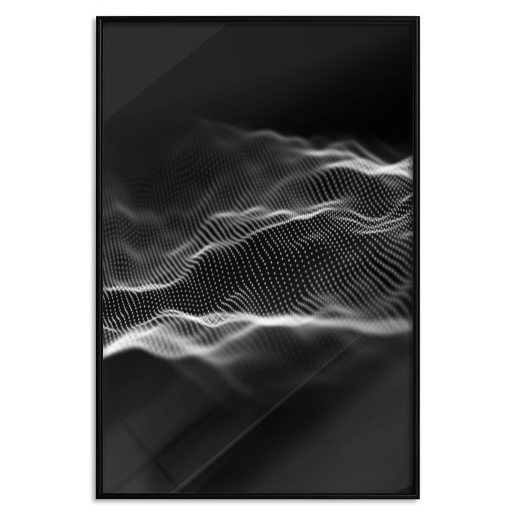 Poster Sound Stabilizer - simple black and white composition in musical waves 117344 additionalImage 24