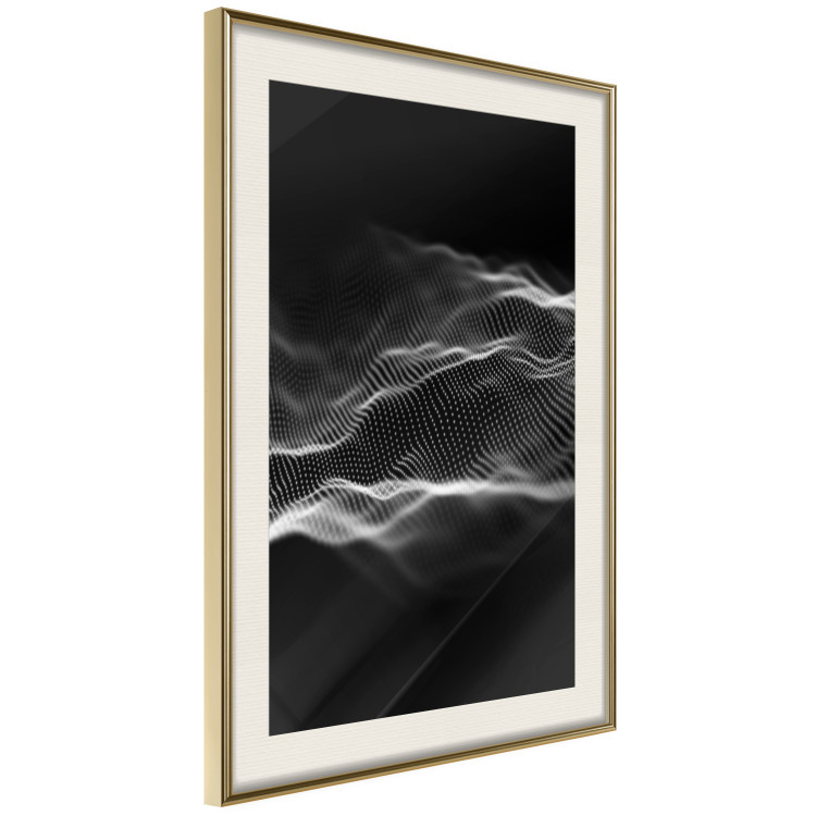 Poster Sound Stabilizer - simple black and white composition in musical waves 117344 additionalImage 2