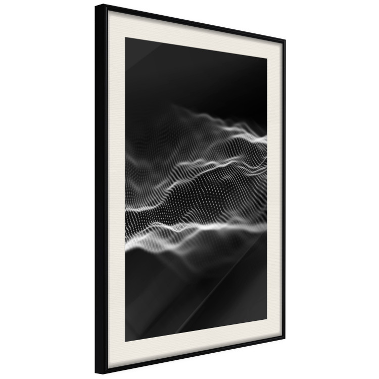 Poster Sound Stabilizer - simple black and white composition in musical waves 117344 additionalImage 3