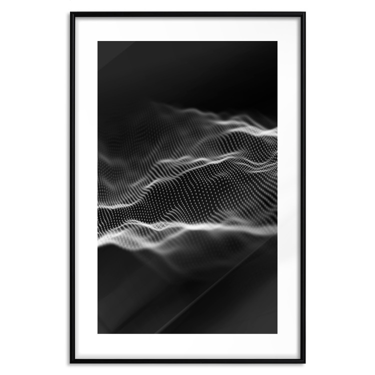 Poster Sound Stabilizer - simple black and white composition in musical waves 117344 additionalImage 17