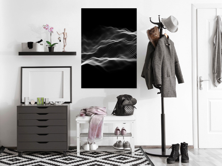 Poster Sound Stabilizer - simple black and white composition in musical waves 117344 additionalImage 23
