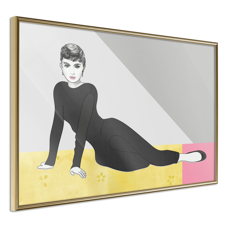 Wall Poster Beautiful Audrey - composition with the figure of a famous woman against an abstract background 117544 additionalImage 12