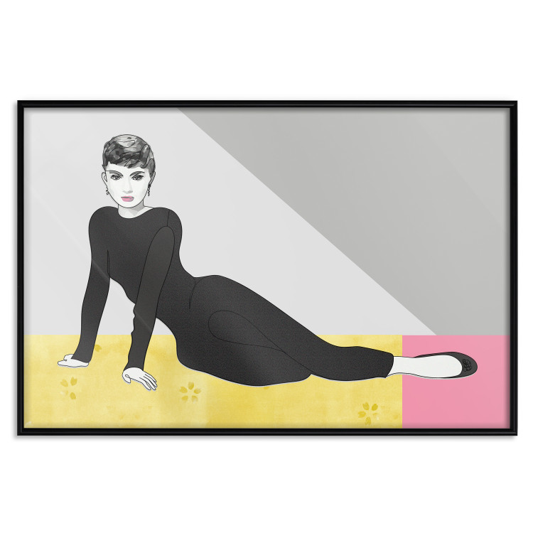 Wall Poster Beautiful Audrey - composition with the figure of a famous woman against an abstract background 117544 additionalImage 24