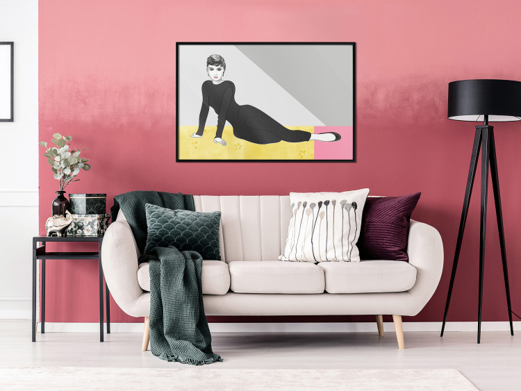 Wall Poster Beautiful Audrey - composition with the figure of a famous woman against an abstract background 117544 additionalImage 5