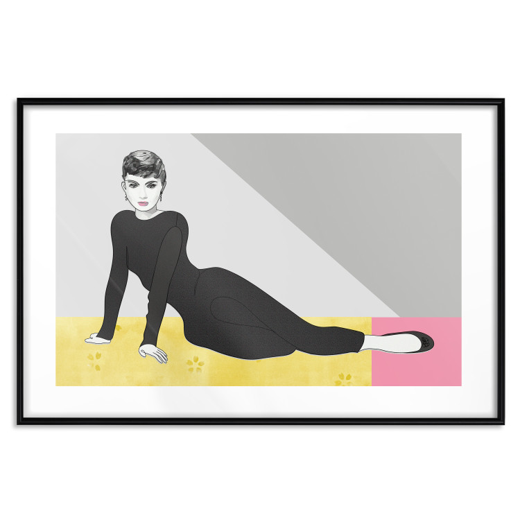 Wall Poster Beautiful Audrey - composition with the figure of a famous woman against an abstract background 117544 additionalImage 17