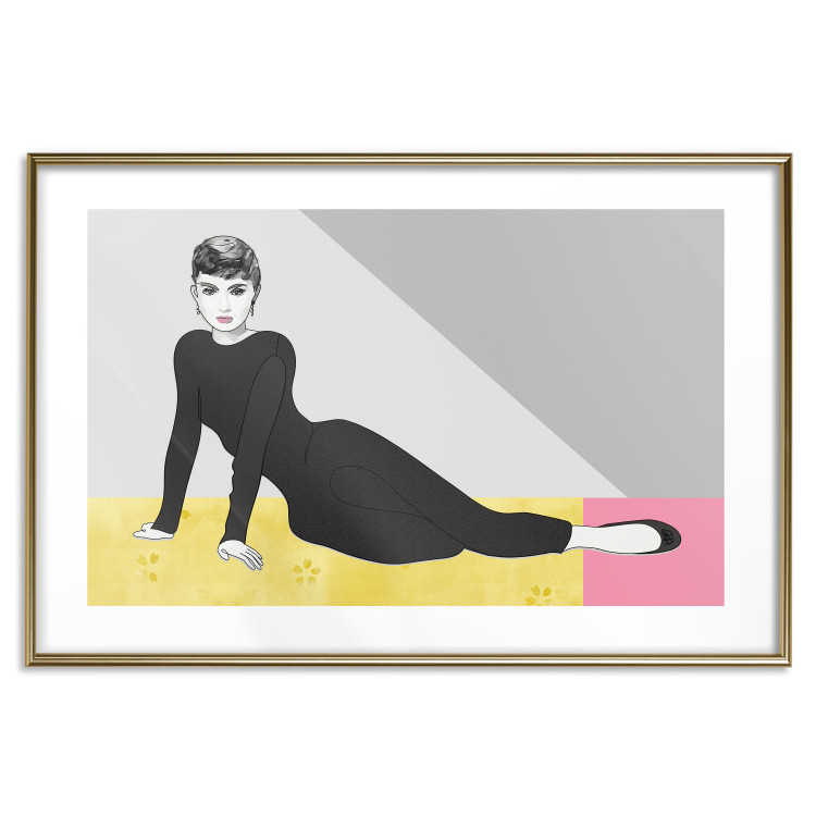 Wall Poster Beautiful Audrey - composition with the figure of a famous woman against an abstract background 117544 additionalImage 16