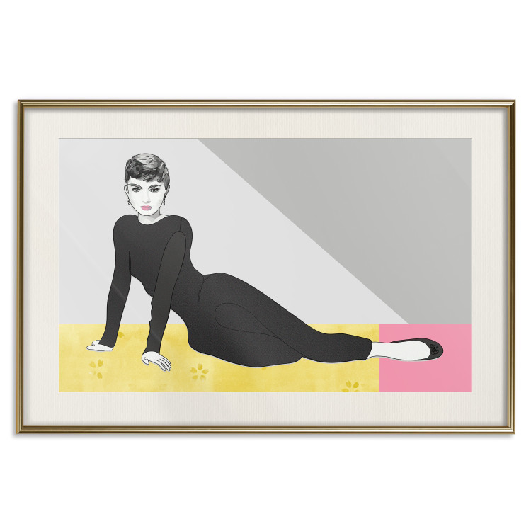 Wall Poster Beautiful Audrey - composition with the figure of a famous woman against an abstract background 117544 additionalImage 19