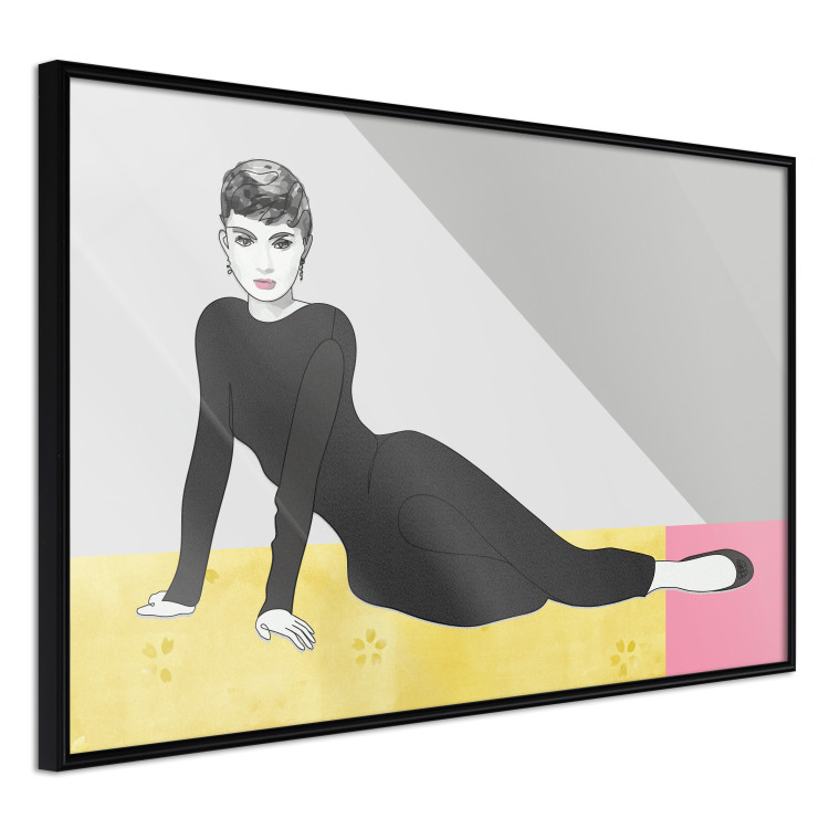 Wall Poster Beautiful Audrey - composition with the figure of a famous woman against an abstract background 117544 additionalImage 10
