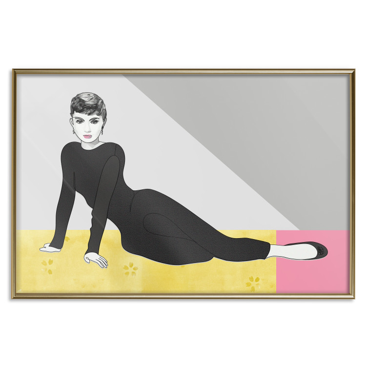 Wall Poster Beautiful Audrey - composition with the figure of a famous woman against an abstract background 117544 additionalImage 16