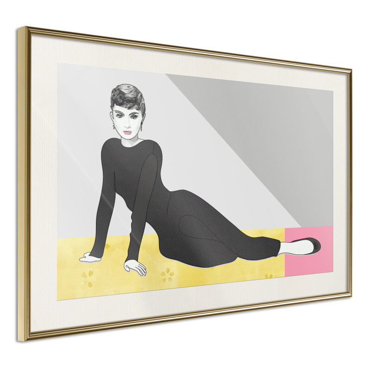 Wall Poster Beautiful Audrey - composition with the figure of a famous woman against an abstract background 117544 additionalImage 2