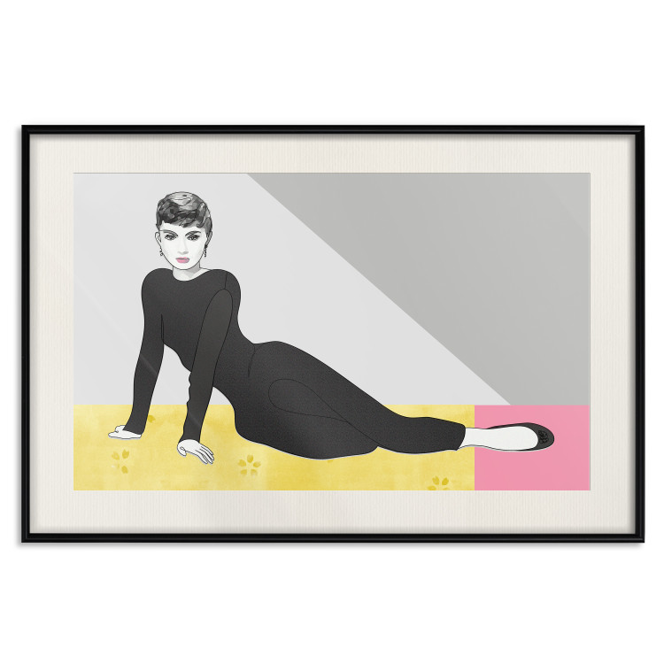 Wall Poster Beautiful Audrey - composition with the figure of a famous woman against an abstract background 117544 additionalImage 18