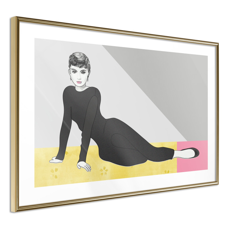 Wall Poster Beautiful Audrey - composition with the figure of a famous woman against an abstract background 117544 additionalImage 8