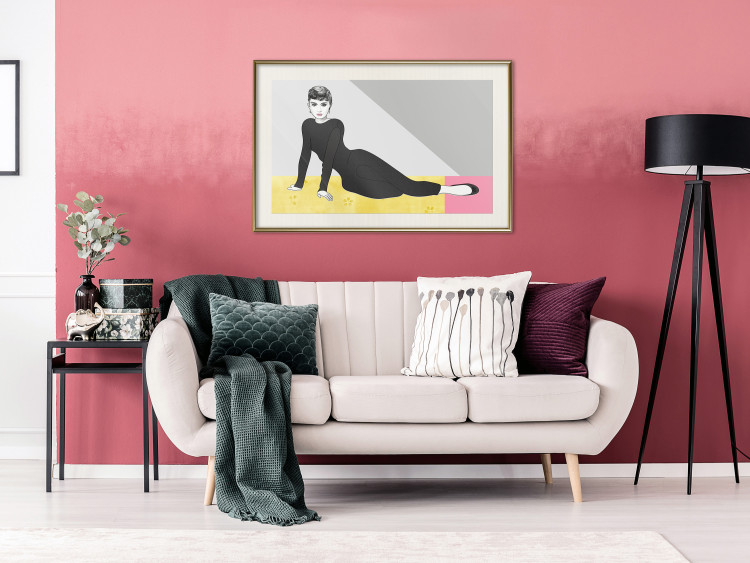 Wall Poster Beautiful Audrey - composition with the figure of a famous woman against an abstract background 117544 additionalImage 21