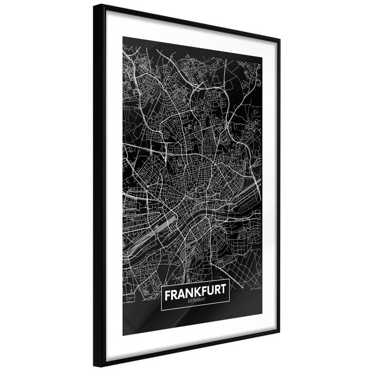 Poster Dark Map of Frankfurt - black and white composition with the German city 118144 additionalImage 11