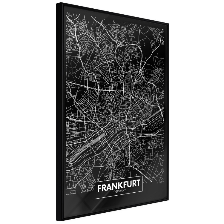 Poster Dark Map of Frankfurt - black and white composition with the German city 118144 additionalImage 12