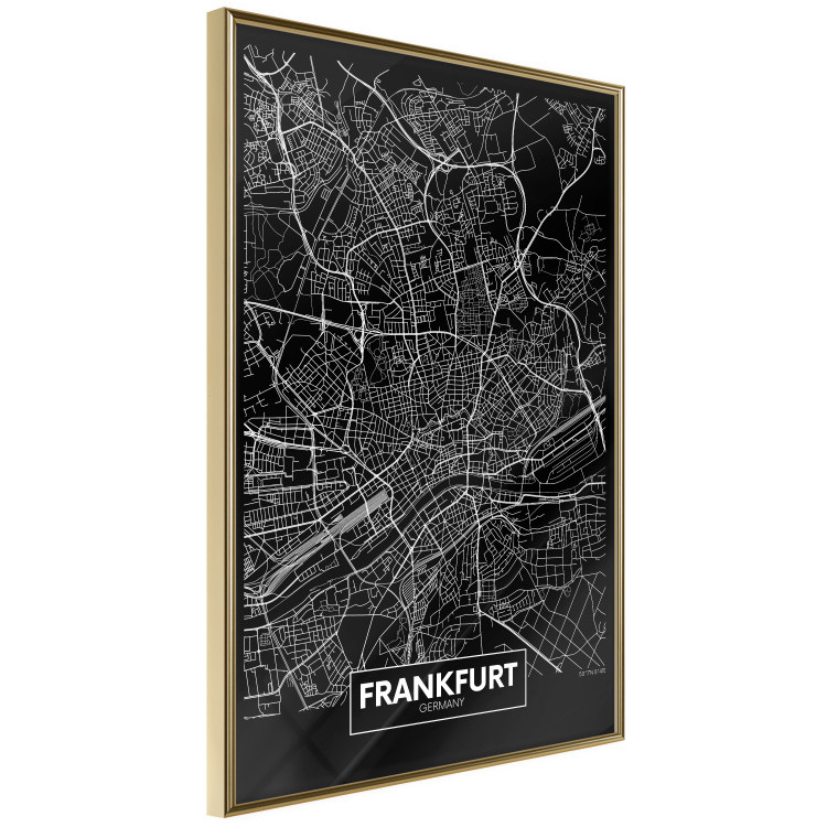 Poster Dark Map of Frankfurt - black and white composition with the German city 118144 additionalImage 14