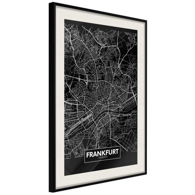 Poster Dark Map of Frankfurt - black and white composition with the German city 118144 additionalImage 3