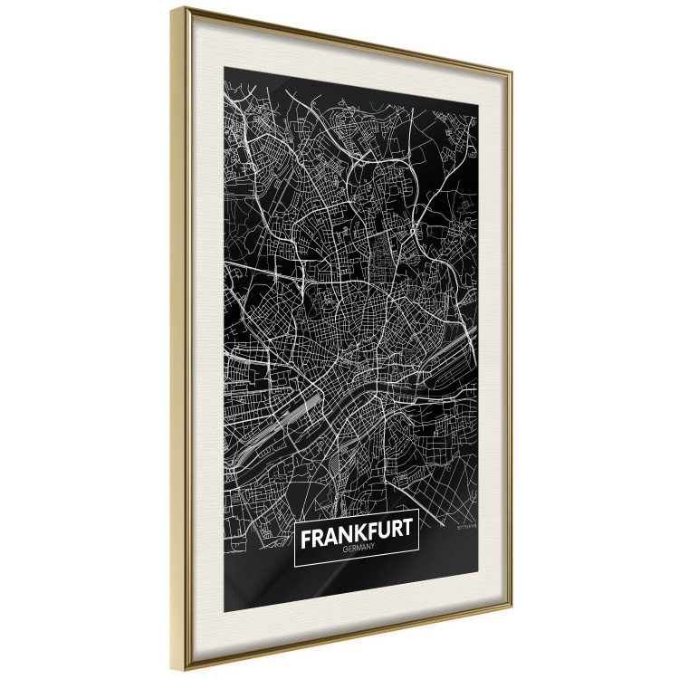 Poster Dark Map of Frankfurt - black and white composition with the German city 118144 additionalImage 2