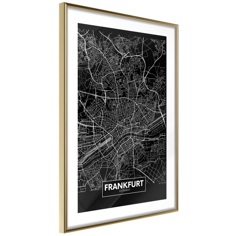Poster Dark Map of Frankfurt - black and white composition with the German city 118144 additionalImage 8