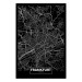 Poster Dark Map of Frankfurt - black and white composition with the German city 118144