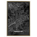 Poster Dark Map of Frankfurt - black and white composition with the German city 118144 additionalThumb 16