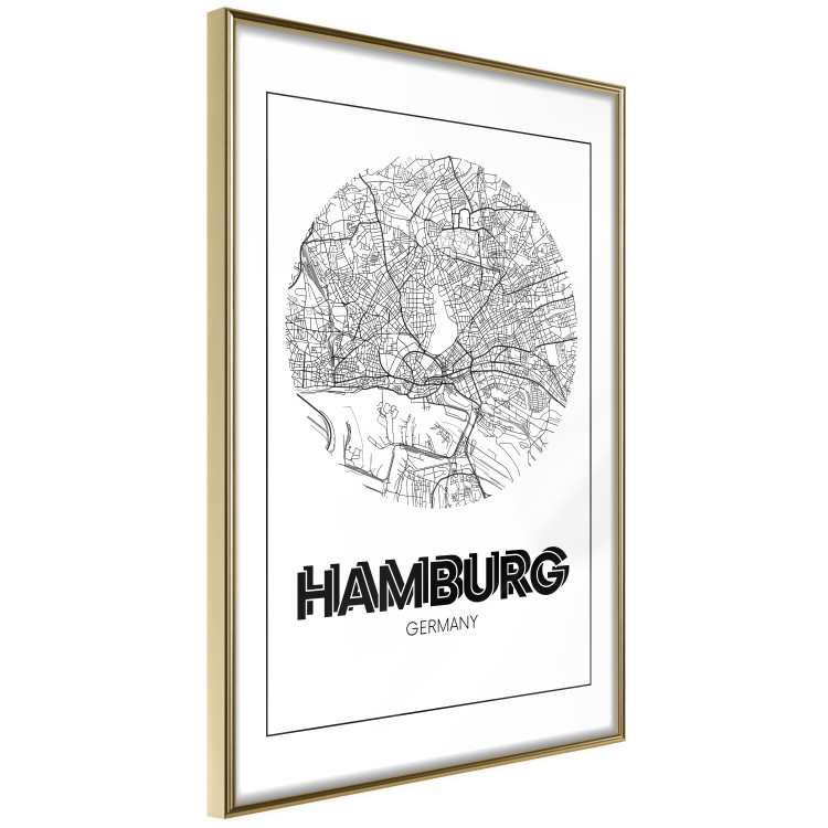 Wall Poster Retro Hamburg - black and white map of the port city with English texts 118444 additionalImage 12