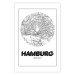 Wall Poster Retro Hamburg - black and white map of the port city with English texts 118444
