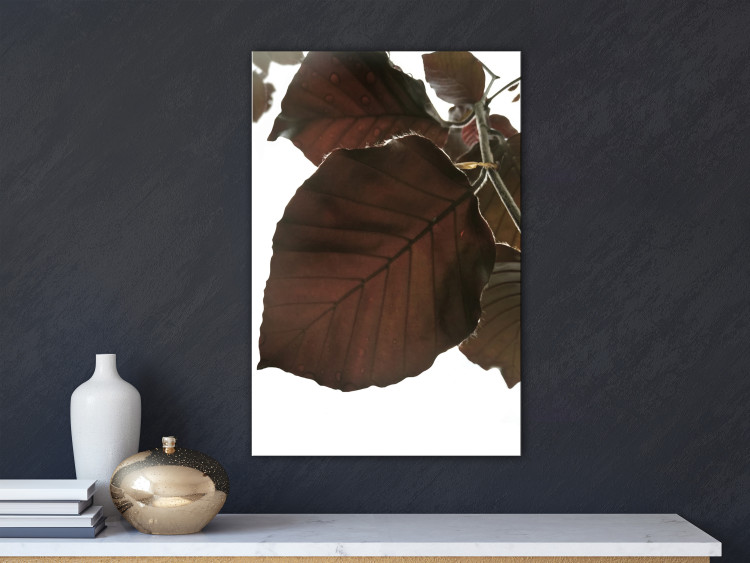 Canvas Autumn Elegance (1-part) - Tree Leaves in Brown Shades 122644 additionalImage 3