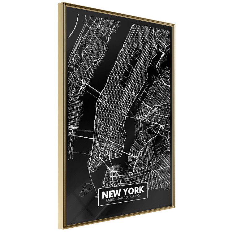 Poster Negative Map: New York - black and white city map in the USA 123044 additionalImage 12