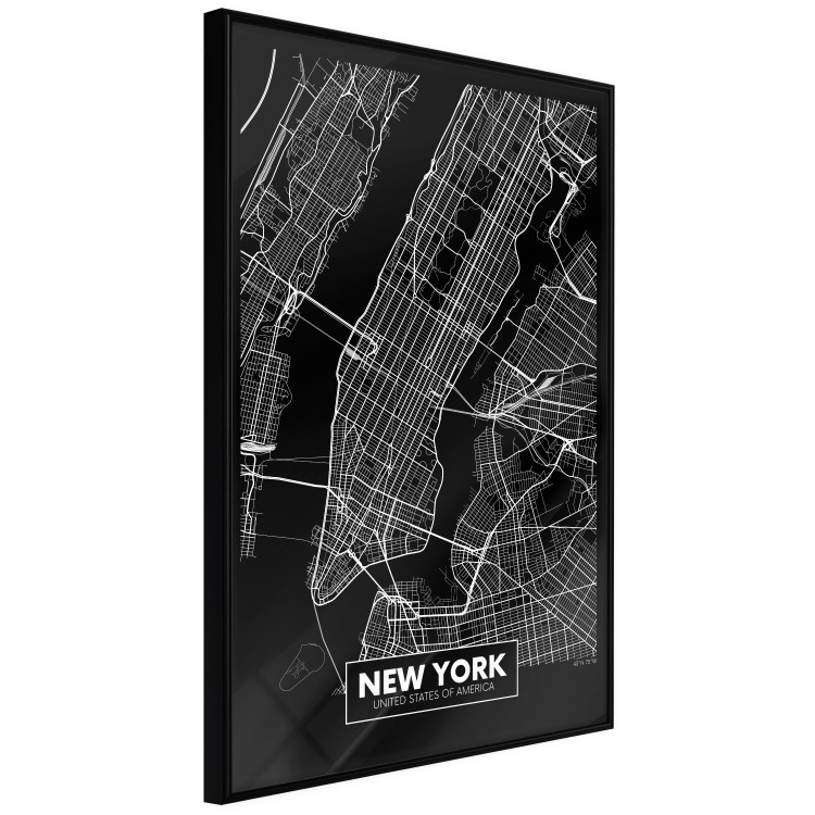 Poster Negative Map: New York - black and white city map in the USA 123044 additionalImage 12