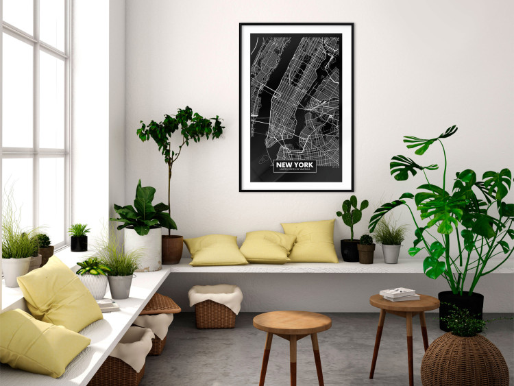 Poster Negative Map: New York - black and white city map in the USA 123044 additionalImage 6