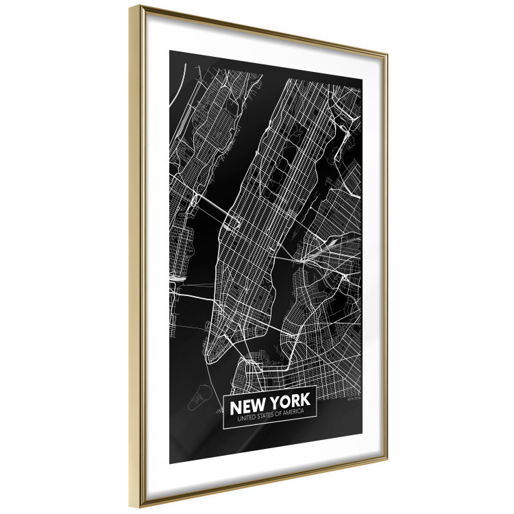 Poster Negative Map: New York - black and white city map in the USA 123044 additionalImage 8