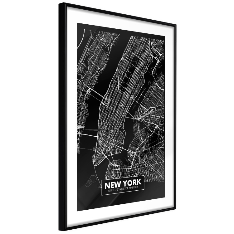 Poster Negative Map: New York - black and white city map in the USA 123044 additionalImage 13