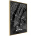 Poster Negative Map: New York - black and white city map in the USA 123044 additionalThumb 14