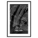 Poster Negative Map: New York - black and white city map in the USA 123044 additionalThumb 17