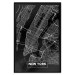 Poster Negative Map: New York - black and white city map in the USA 123044 additionalThumb 18