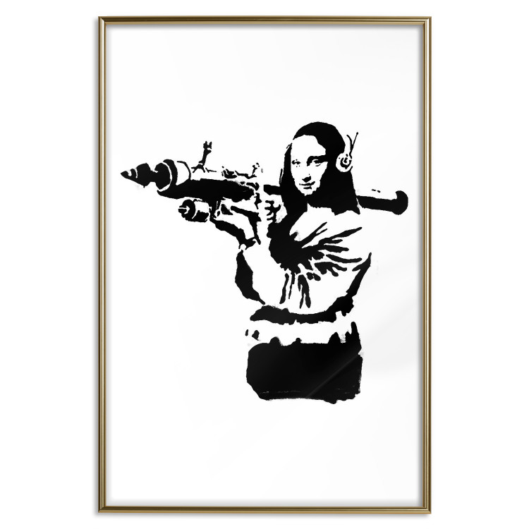 Wall Poster Banksy Mona Lisa with Rocket Launcher - black woman with rocket launcher 124444 additionalImage 19