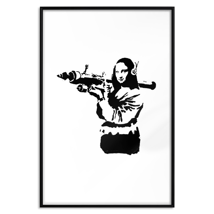 Wall Poster Banksy Mona Lisa with Rocket Launcher - black woman with rocket launcher 124444 additionalImage 20