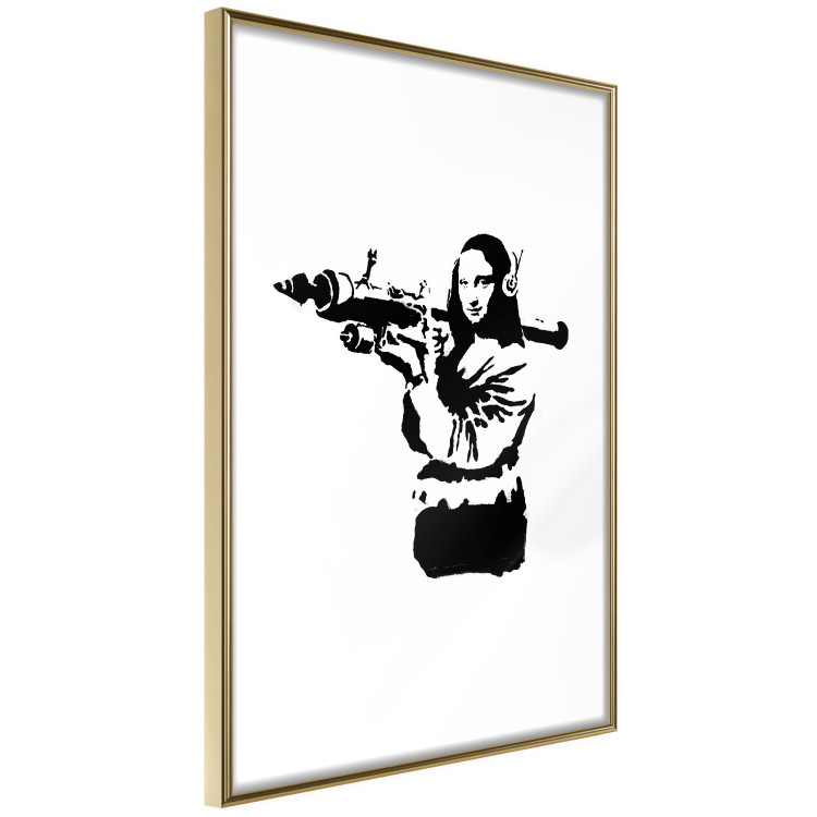 Wall Poster Banksy Mona Lisa with Rocket Launcher - black woman with rocket launcher 124444 additionalImage 6