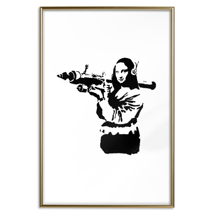Wall Poster Banksy Mona Lisa with Rocket Launcher - black woman with rocket launcher 124444 additionalImage 16