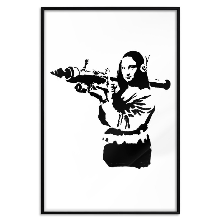 Wall Poster Banksy Mona Lisa with Rocket Launcher - black woman with rocket launcher 124444 additionalImage 17