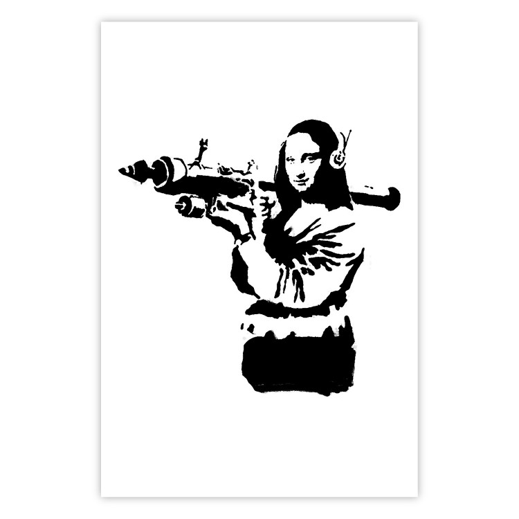 Wall Poster Banksy Mona Lisa with Rocket Launcher - black woman with rocket launcher 124444