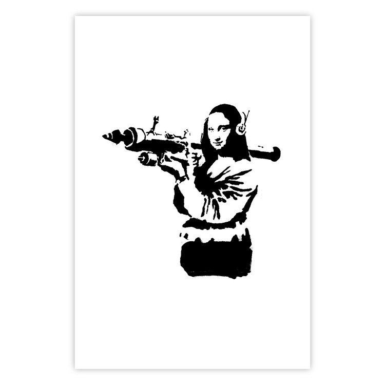 Wall Poster Banksy Mona Lisa with Rocket Launcher - black woman with rocket launcher 124444 additionalImage 18